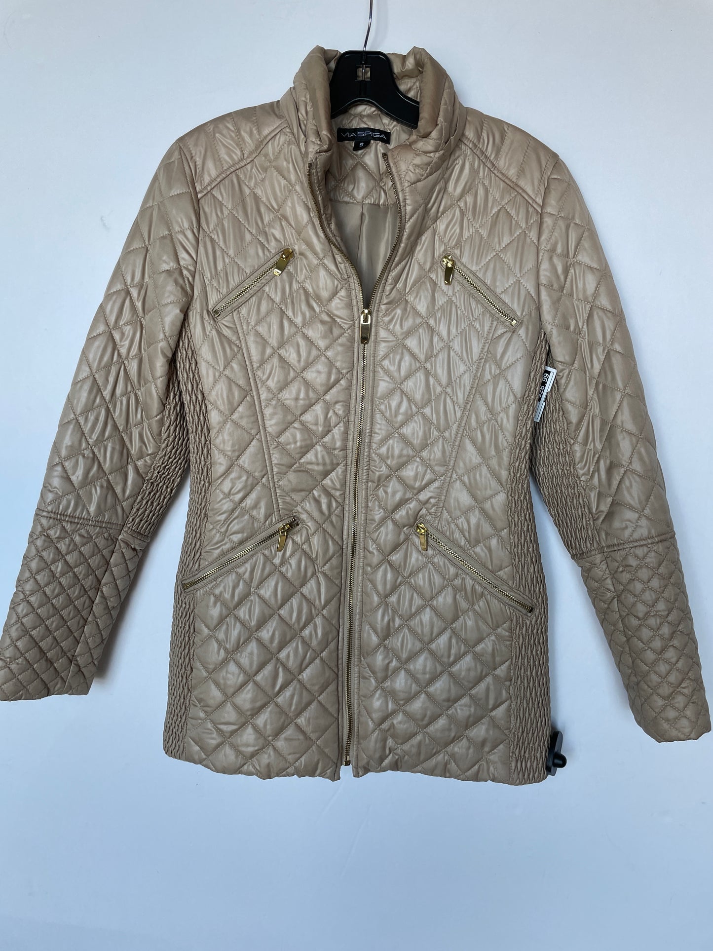 Jacket Puffer & Quilted By Via Spiga In Tan, Size: S