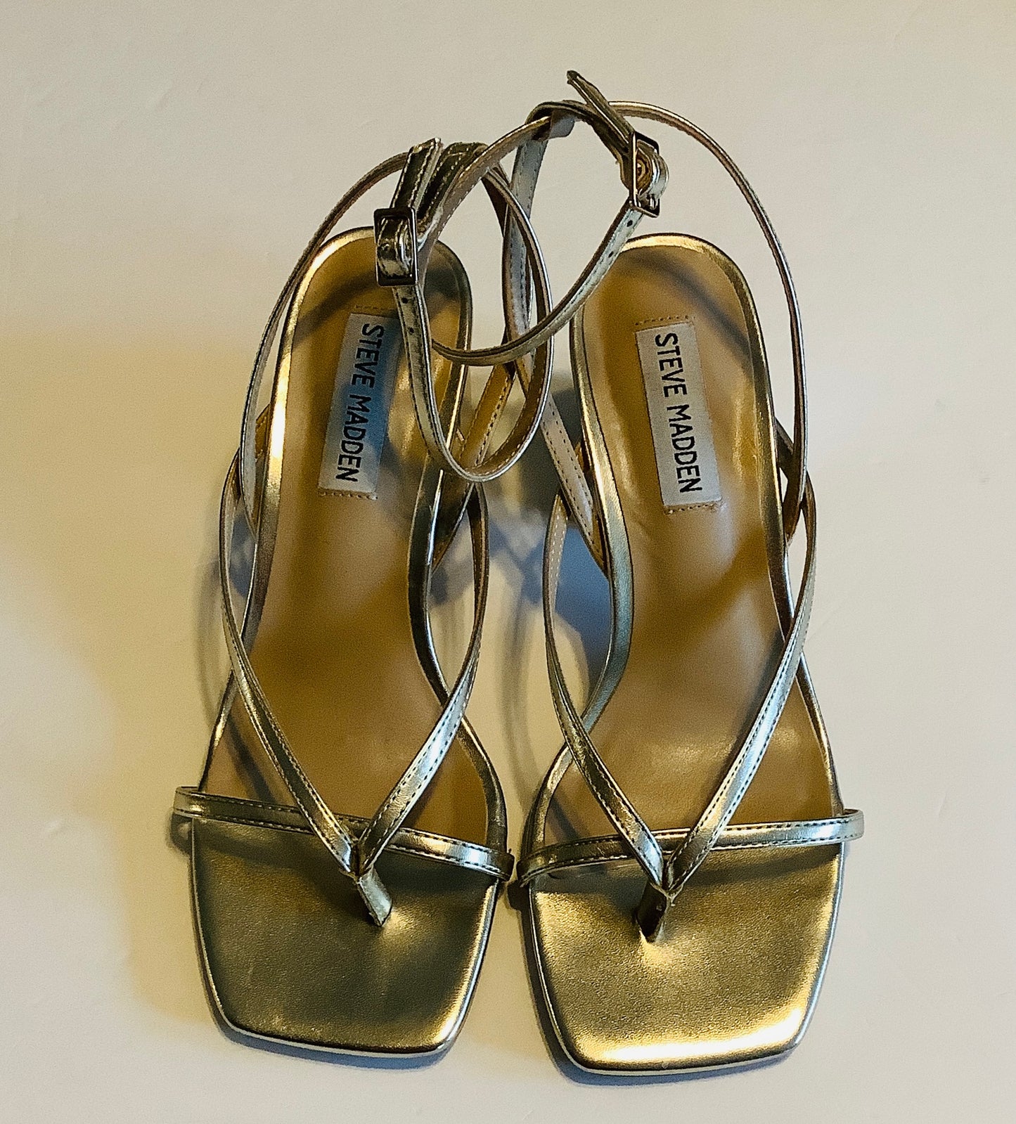 Shoes Heels Block By Steve Madden In Gold, Size: 7