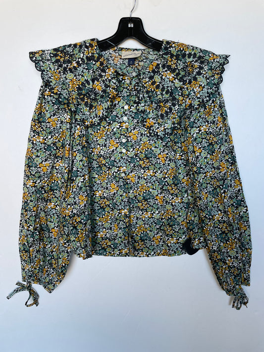 Top Long Sleeve By Universal Thread In Floral Print, Size: M