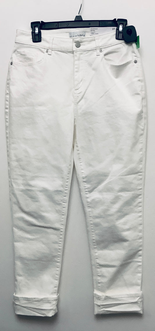 Jeans Straight By Loft In White, Size: 4