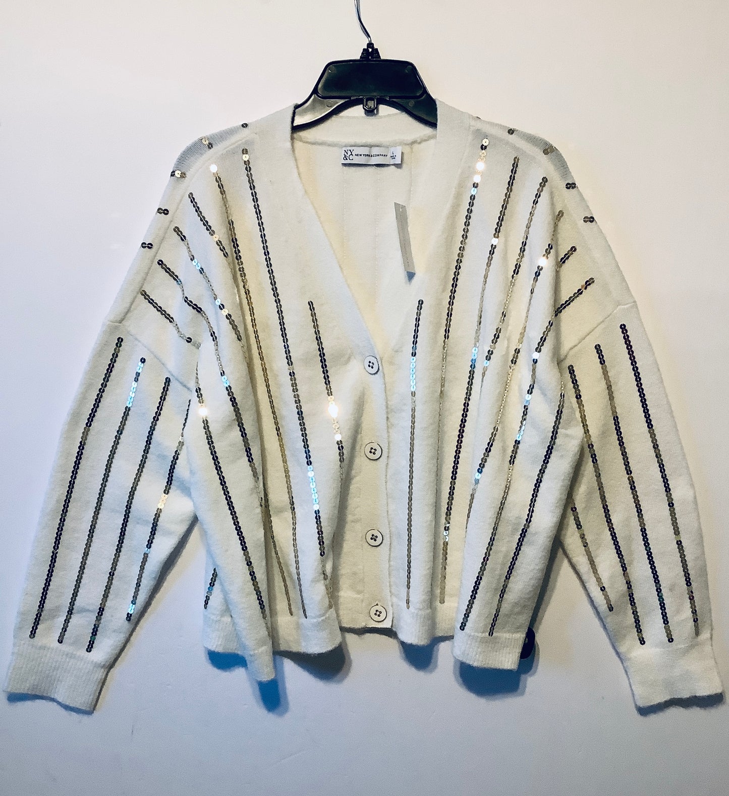 Sweater By New York And Co In White, Size: L