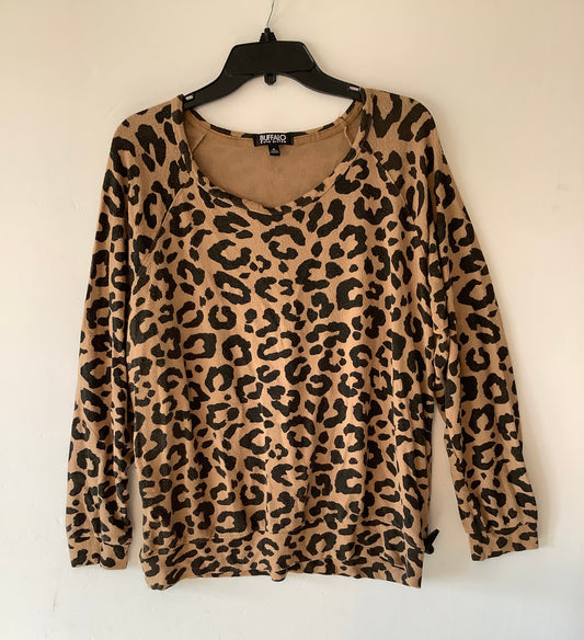 Top Long Sleeve By Buffalo David Bitton In Animal Print, Size: Xl