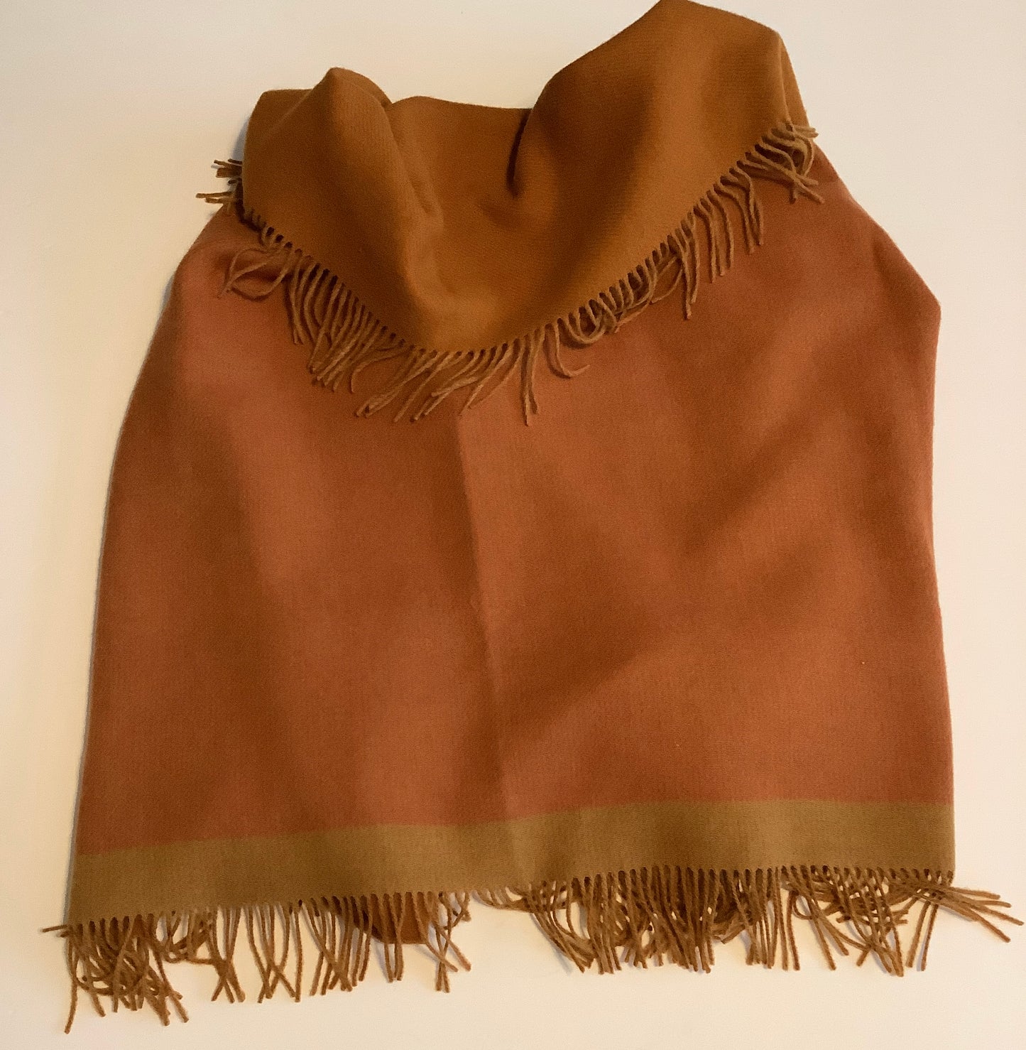 Poncho By Talbots In Orange & Tan, Size: Osfm