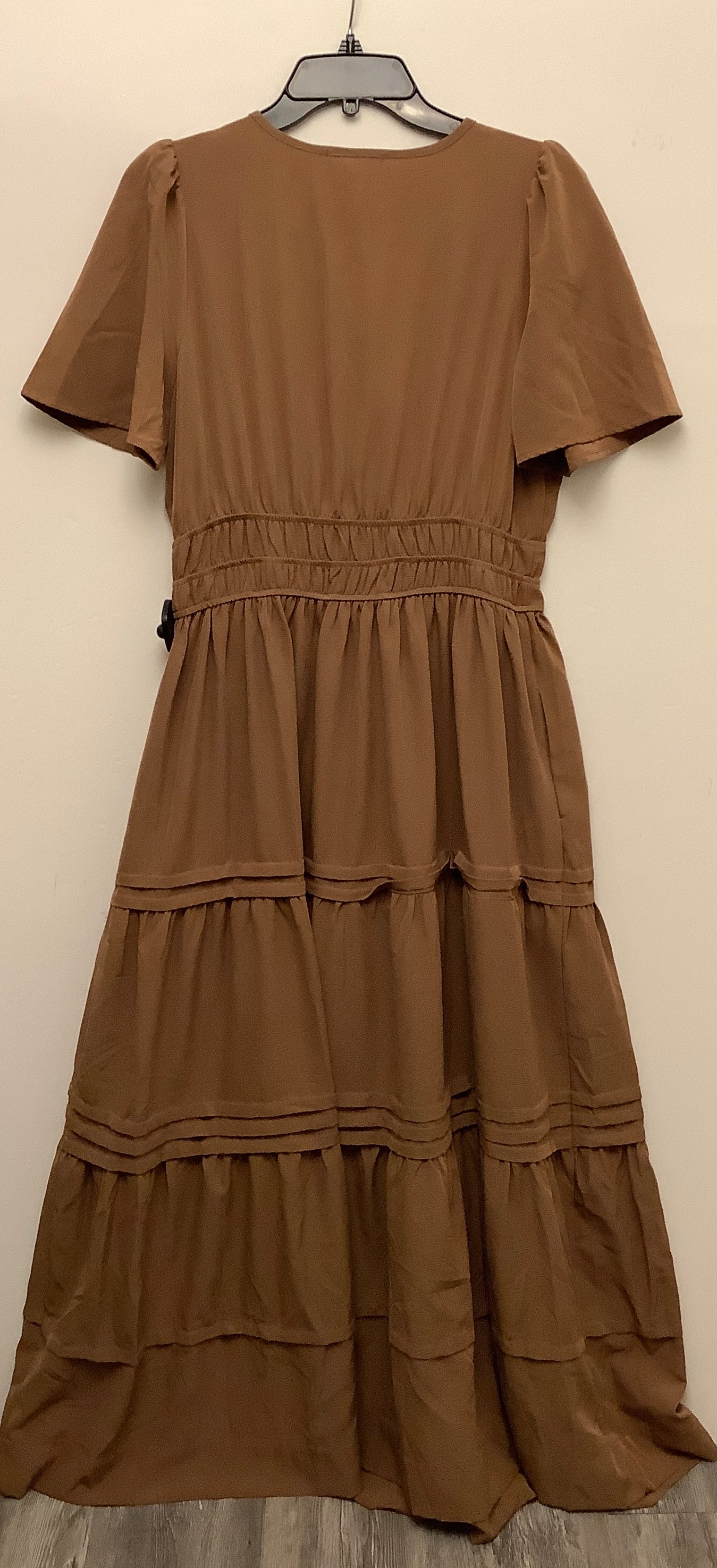 Dress Casual Midi By She + Sky In Brown, Size: L