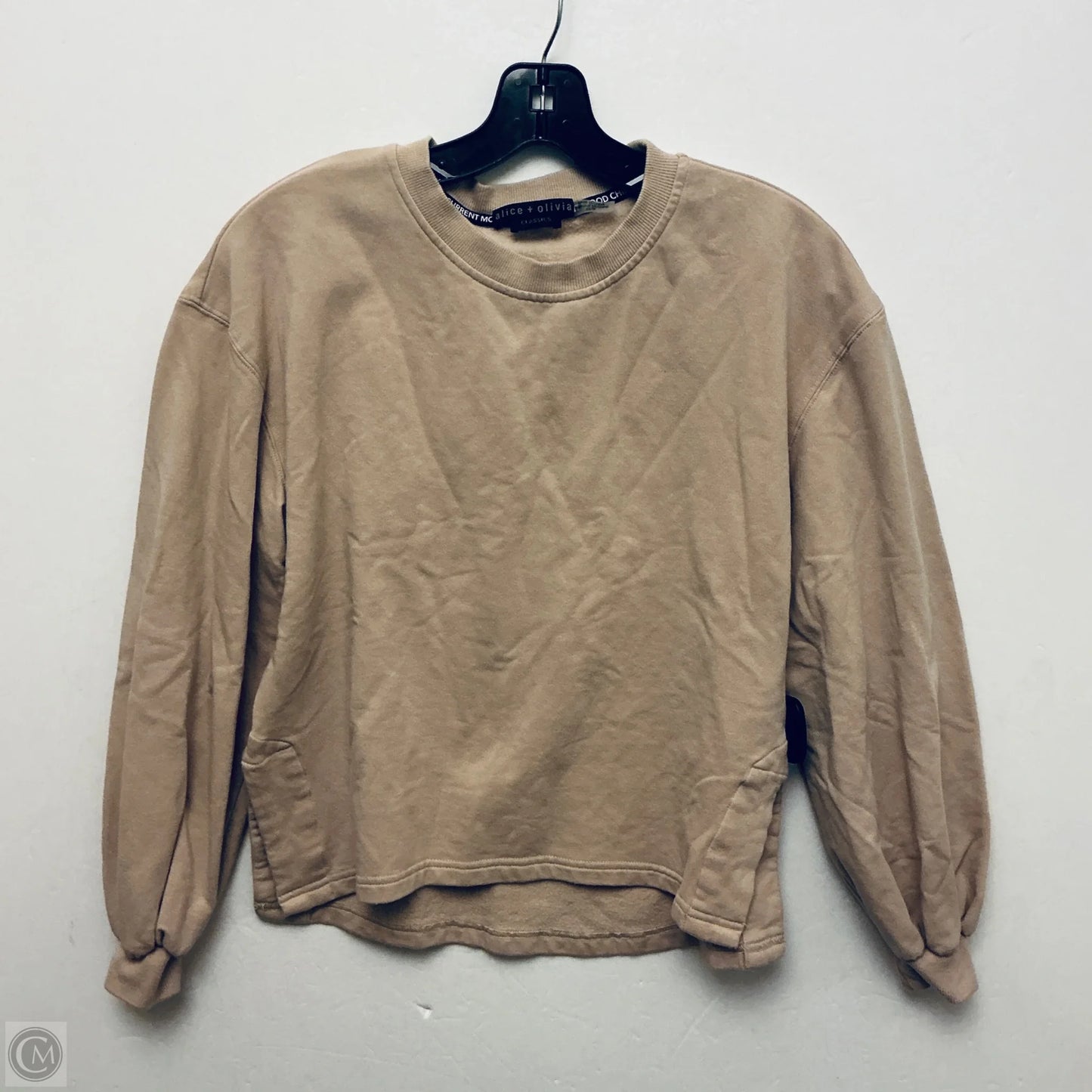 Top Long Sleeve Designer By Alice + Olivia In Tan, Size: Xs
