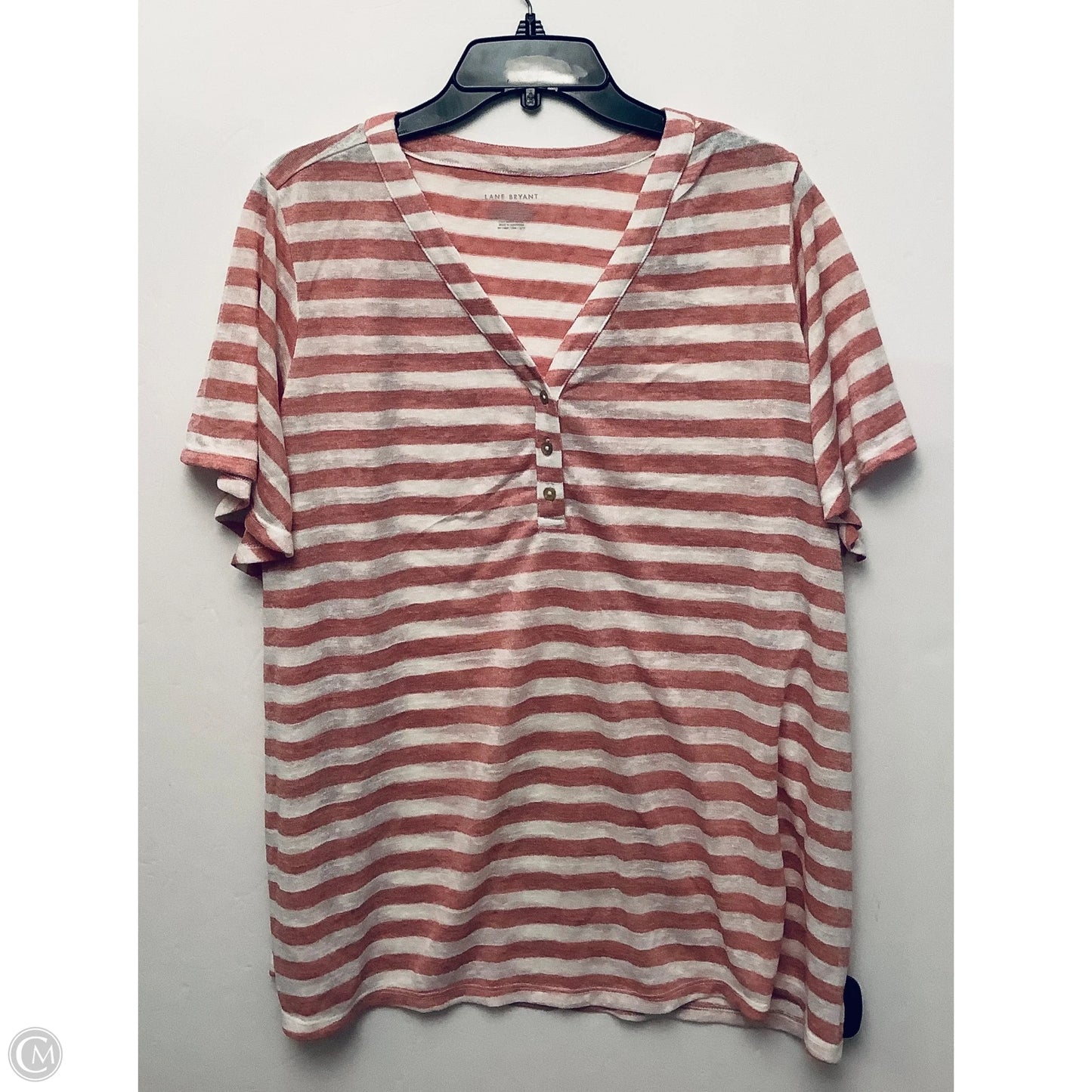 Top Short Sleeve By Lane Bryant In Striped Pattern, Size: 2x