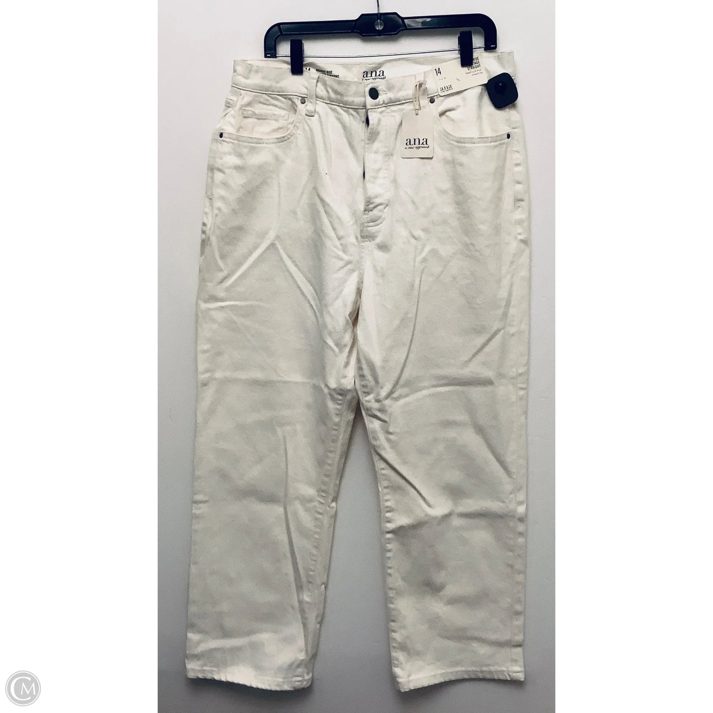 Jeans Straight By Ana In Cream, Size: 14