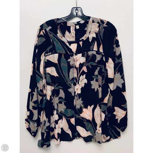 Top Long Sleeve By Dolan Left Coast In Black, Size: 1x