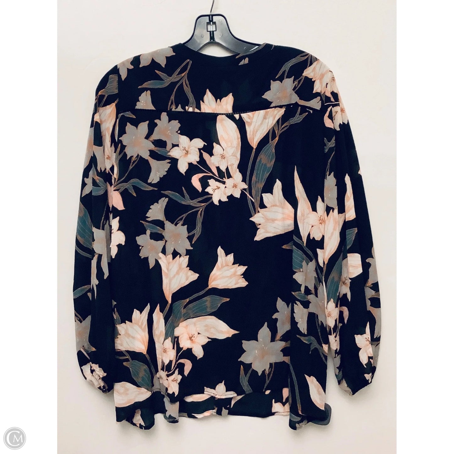 Top Long Sleeve By Dolan Left Coast In Black, Size: 1x