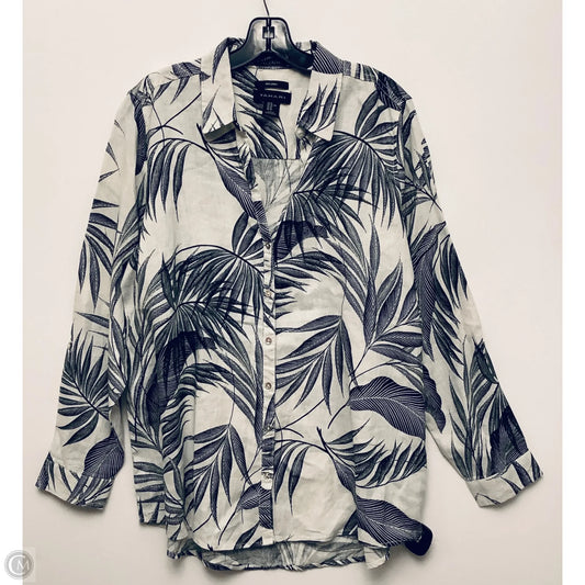 Top Long Sleeve By Tahari By Arthur Levine In Tropical Print, Size: Xl