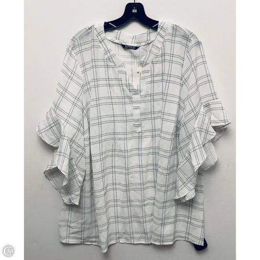 Top Short Sleeve By Clothes Mentor In White, Size: 2x