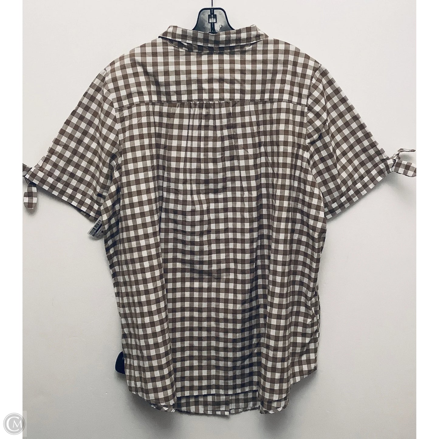 Top Short Sleeve By Romans In Checkered Pattern, Size: 2x