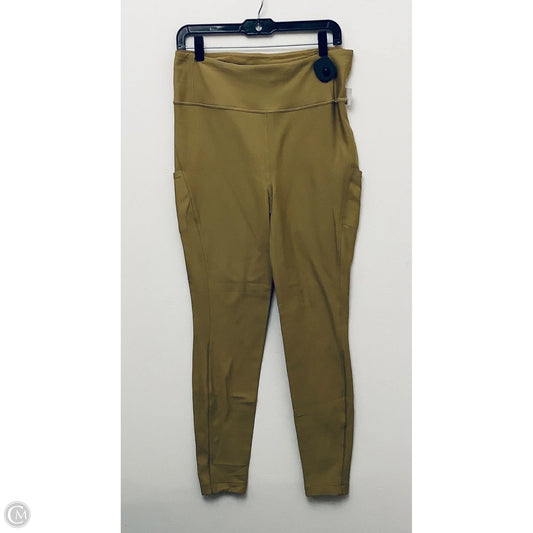 Athletic Leggings By Lululemon In Green & Tan, Size: 12