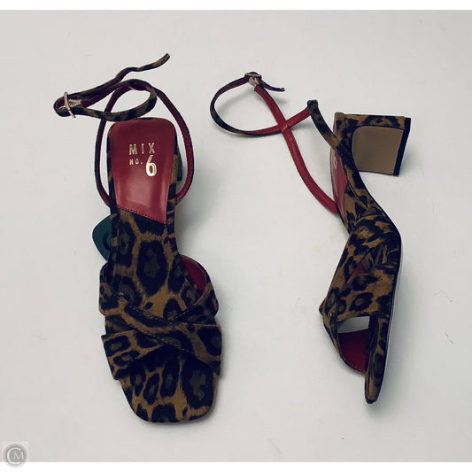 Sandals Heels Block By Mix No 6 In Animal Print, Size: 9