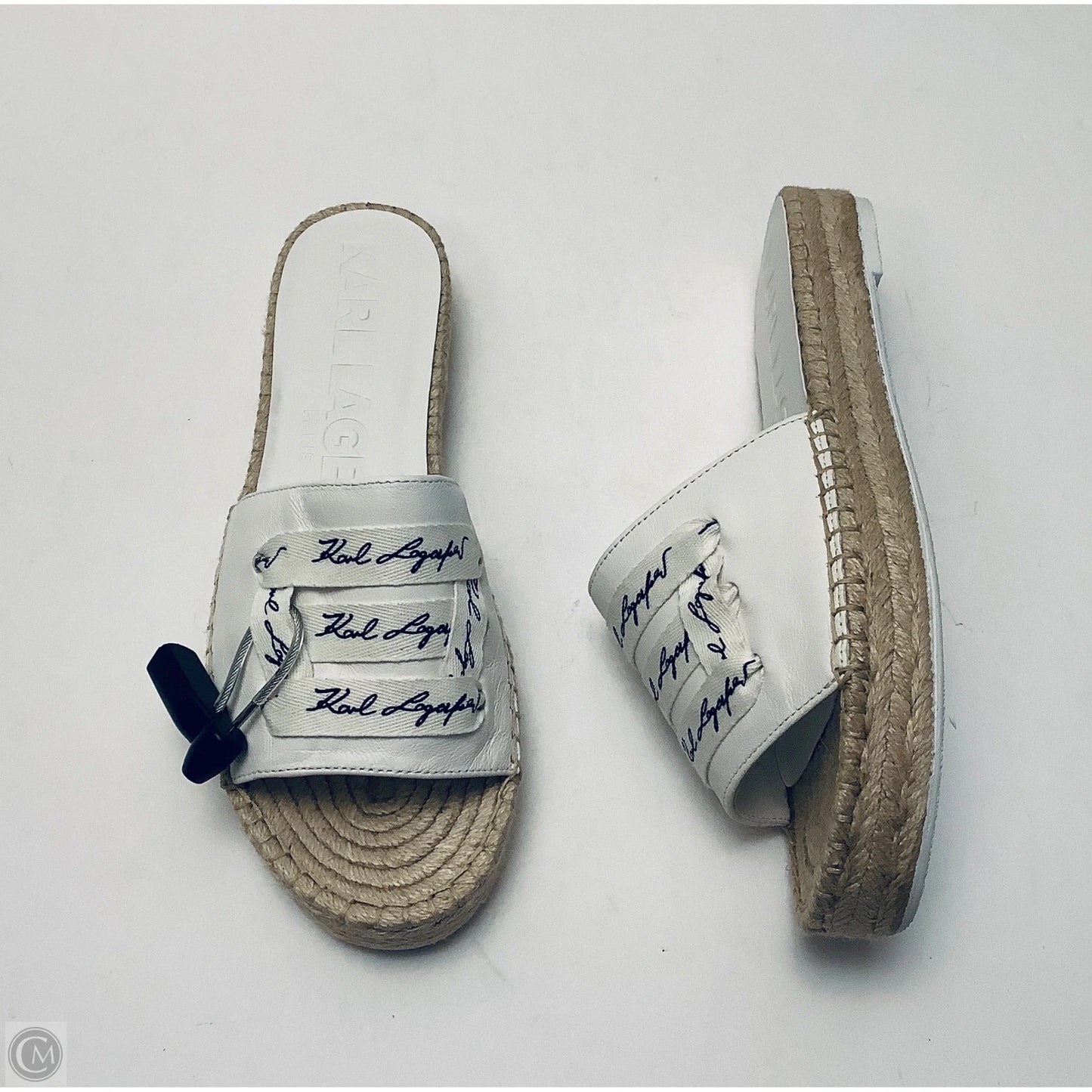 Sandals Designer By Karl Lagerfeld In White, Size: 9