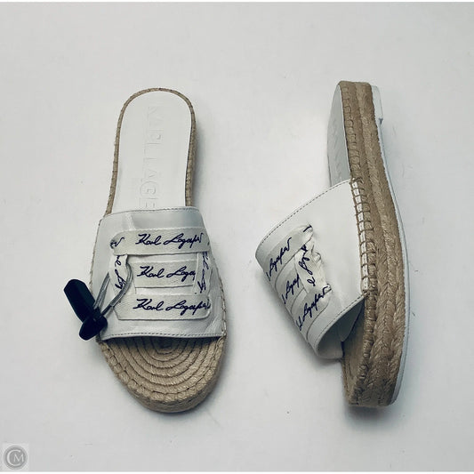 Sandals Designer By Karl Lagerfeld In White, Size: 9