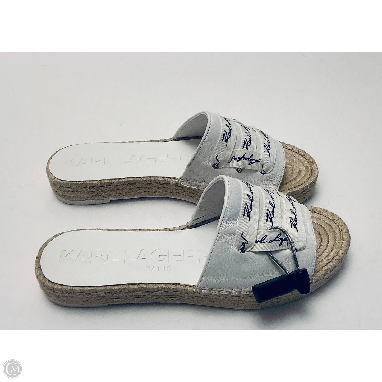 Sandals Designer By Karl Lagerfeld In White, Size: 9