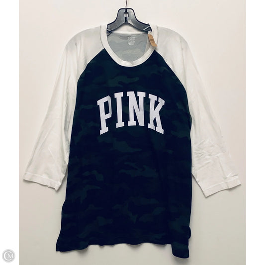 Top Long Sleeve By Pink In Camouflage Print, Size: Xxl