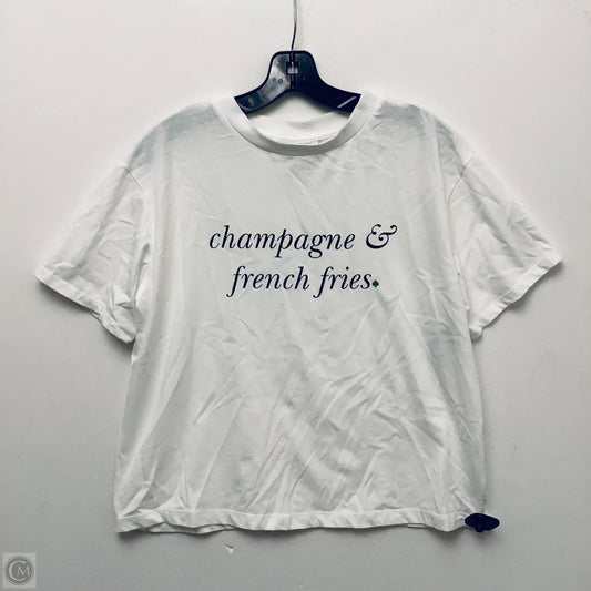 Top Short Sleeve Designer By Kate Spade In White, Size: M