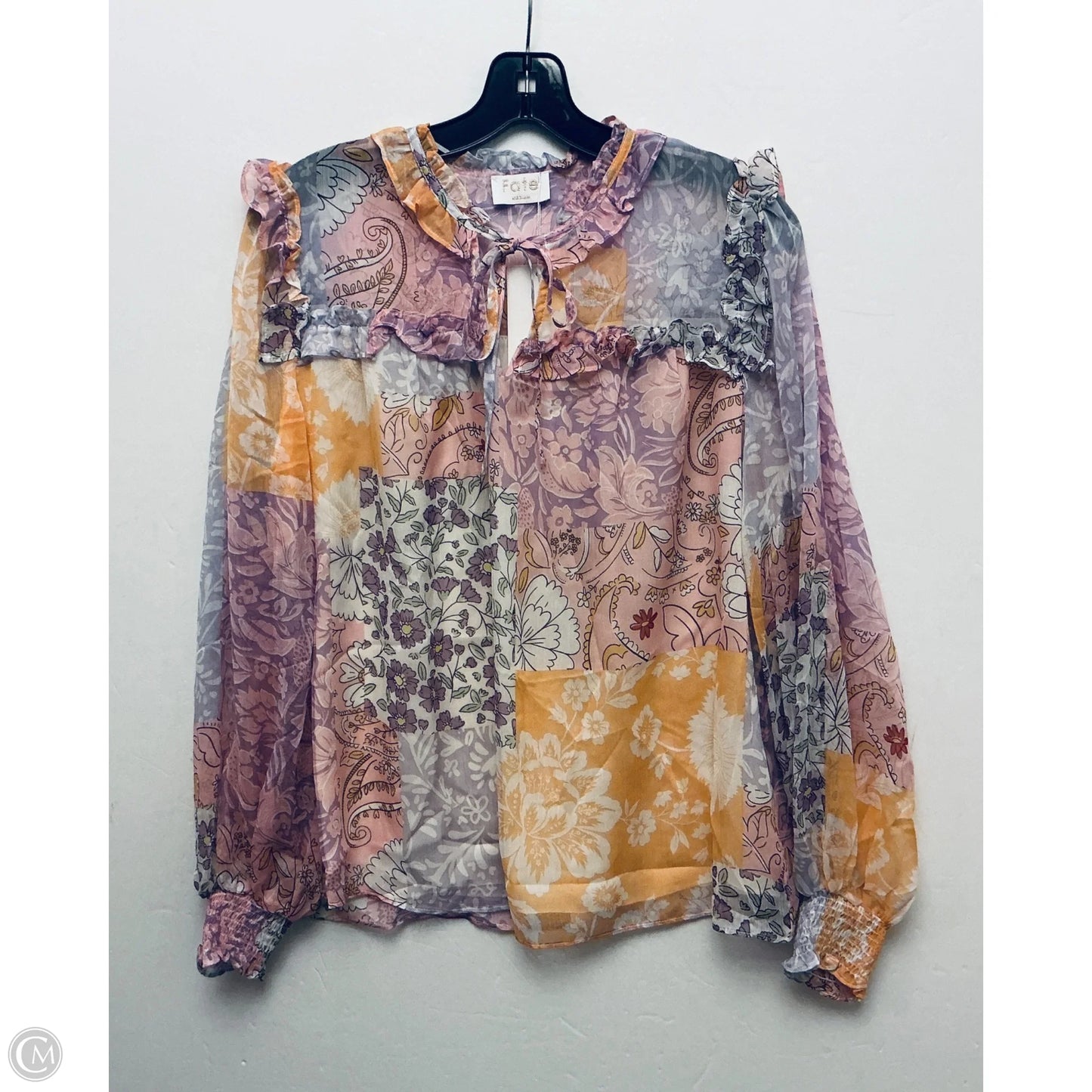 Top Long Sleeve By Fate In Floral Print, Size: M