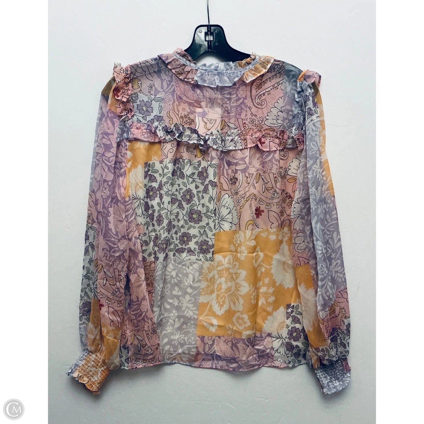 Top Long Sleeve By Fate In Floral Print, Size: M