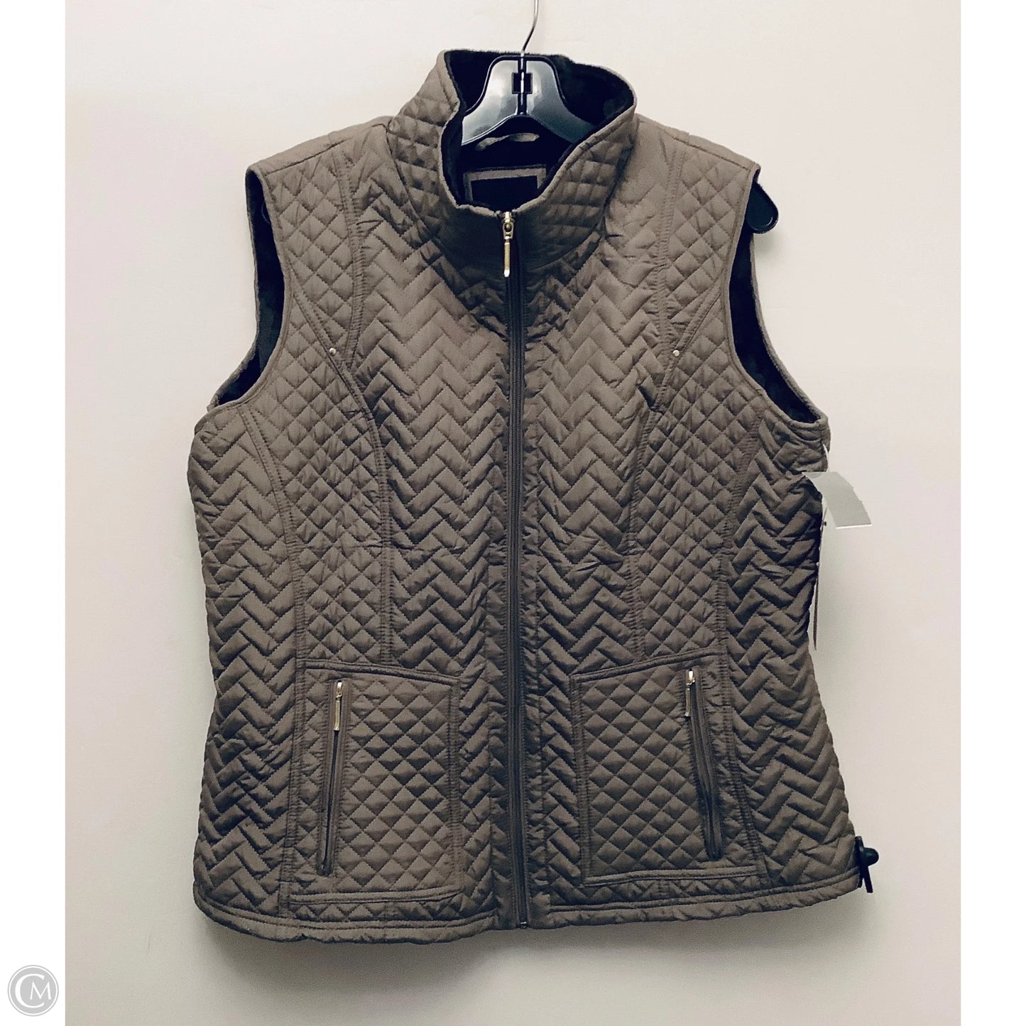 Vest Puffer & Quilted By Weatherproof In Taupe, Size: 1x