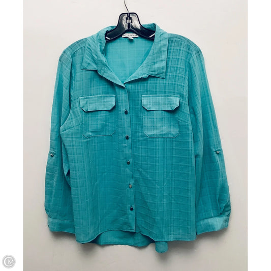Top Long Sleeve By Notations In Green, Size: L