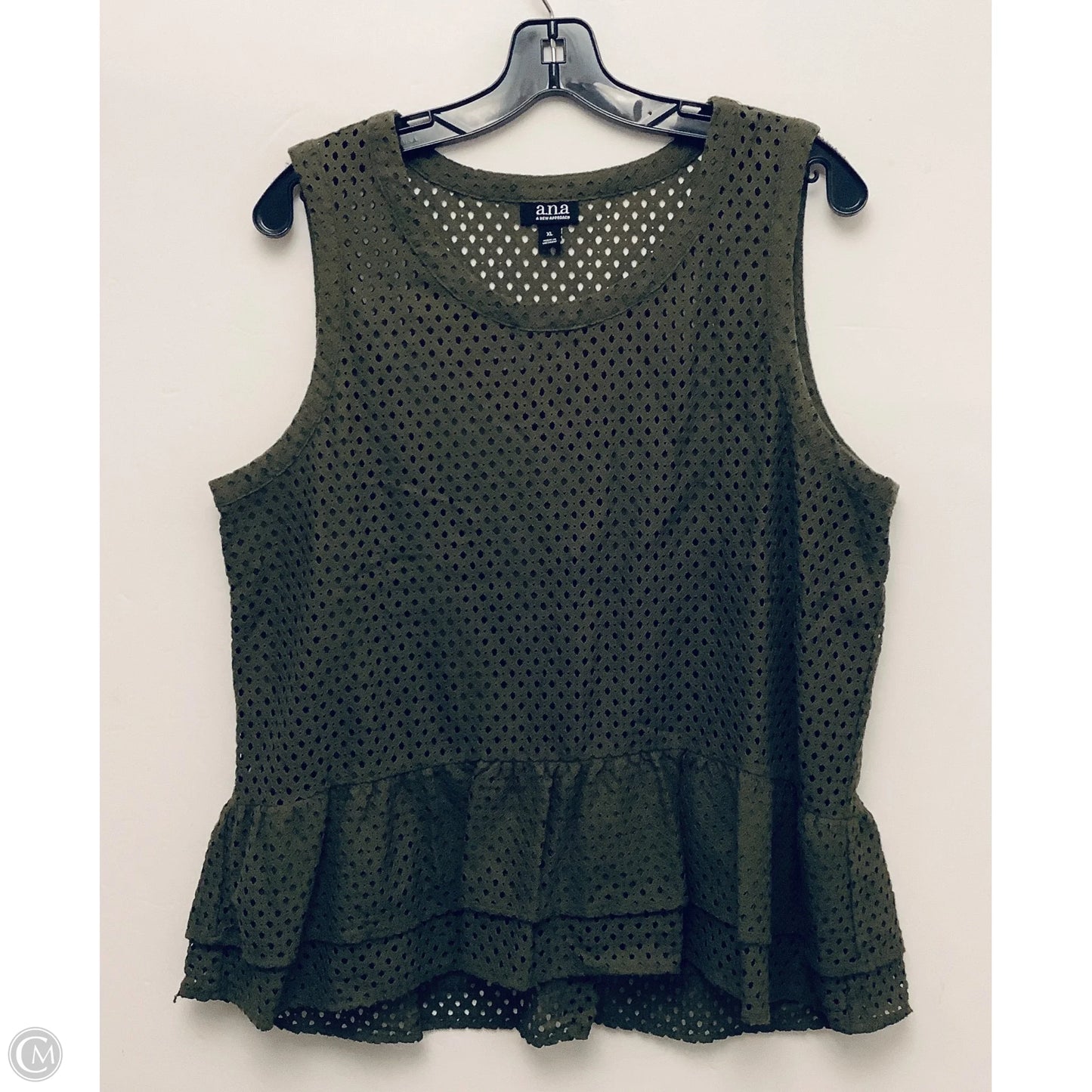Top Sleeveless By Ana In Green, Size: Xl