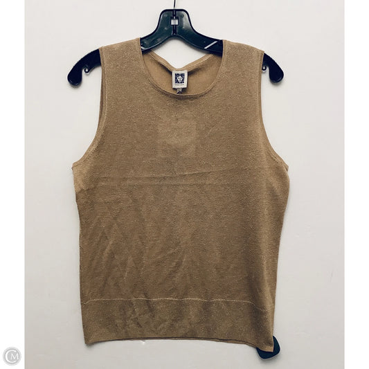 Top Sleeveless By Anne Klein In Gold, Size: S
