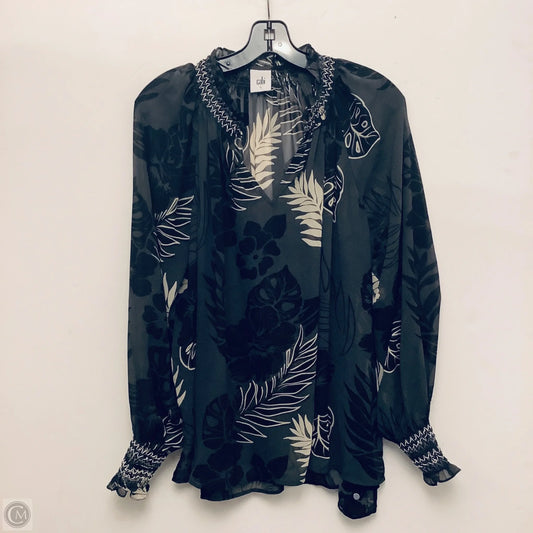 Top Long Sleeve By Cabi In Black, Size: L