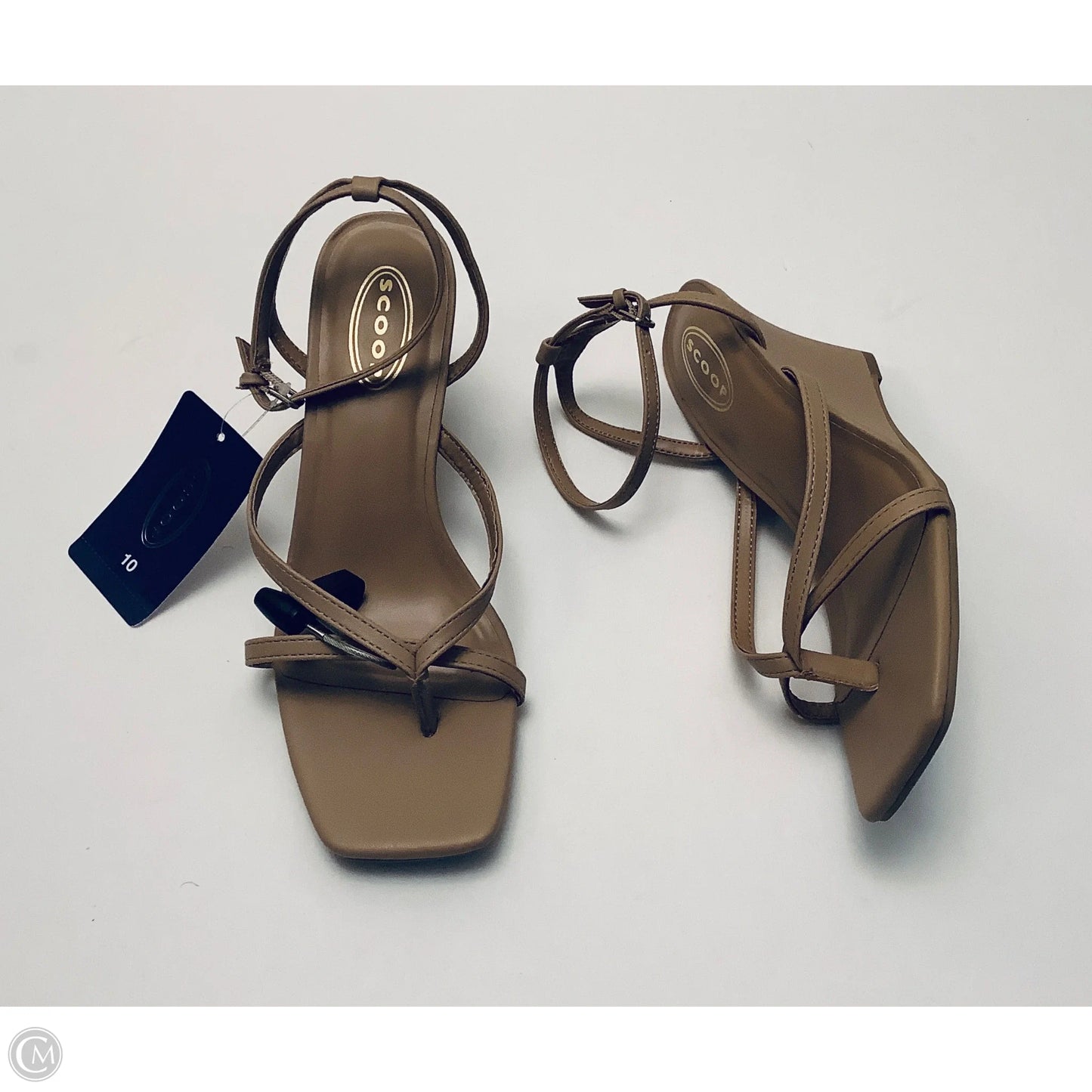 Sandals Heels Wedge By Scoop In Tan, Size: 10