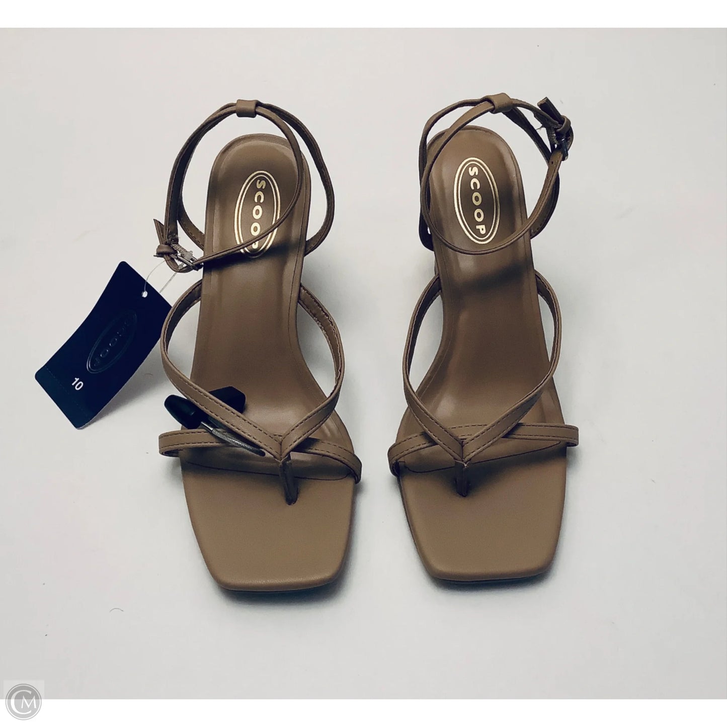 Sandals Heels Wedge By Scoop In Tan, Size: 10