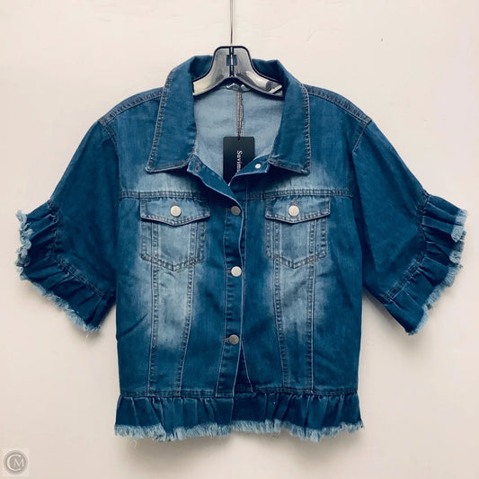 Top Short Sleeve By Clothes Mentor In Blue Denim, Size: Xl