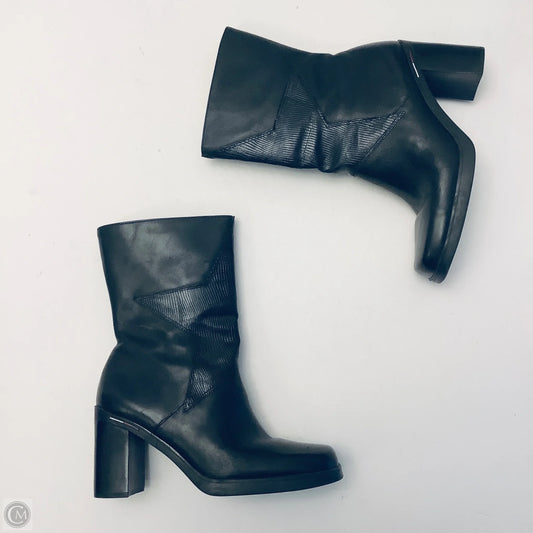Boots Mid-calf Heels By Tommy Hilfiger In Black, Size: 8.5