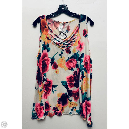 Top Sleeveless By Clothes Mentor In Floral Print, Size: Xl