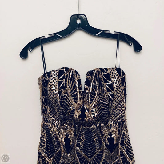 Dress Party Short By Fashion Nova In Black & Gold, Size: S