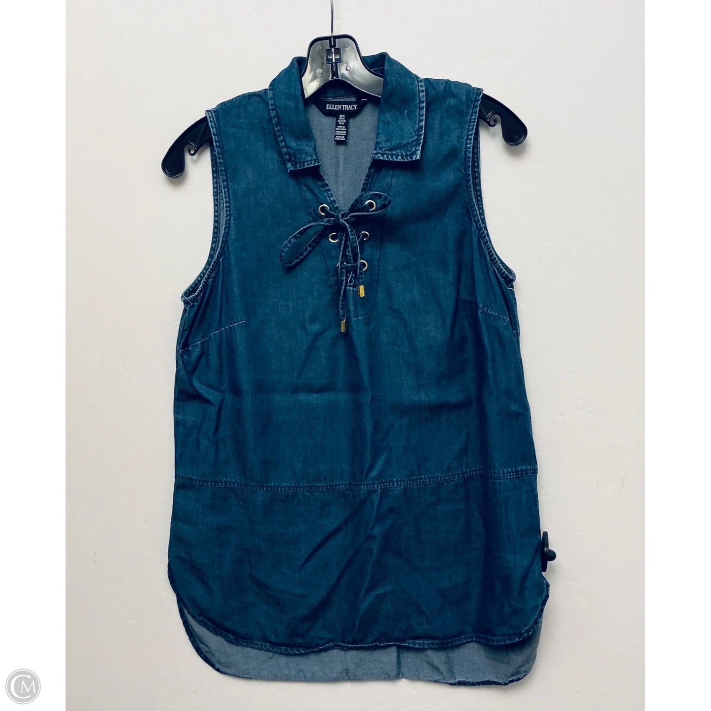 Top Sleeveless By Ellen Tracy In Blue, Size: M