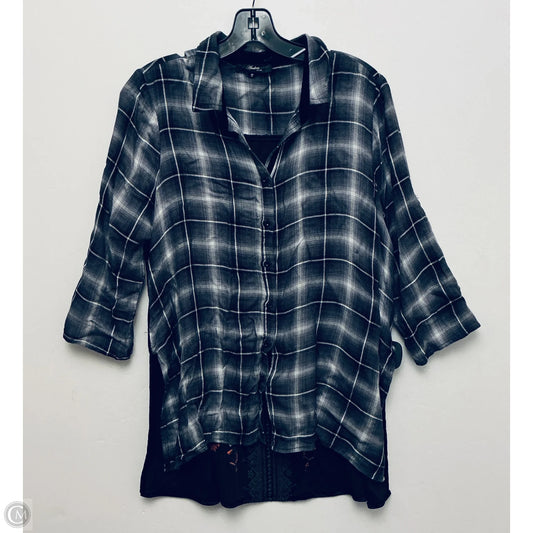 Top Long Sleeve By Andree By Unit In Plaid Pattern, Size: S