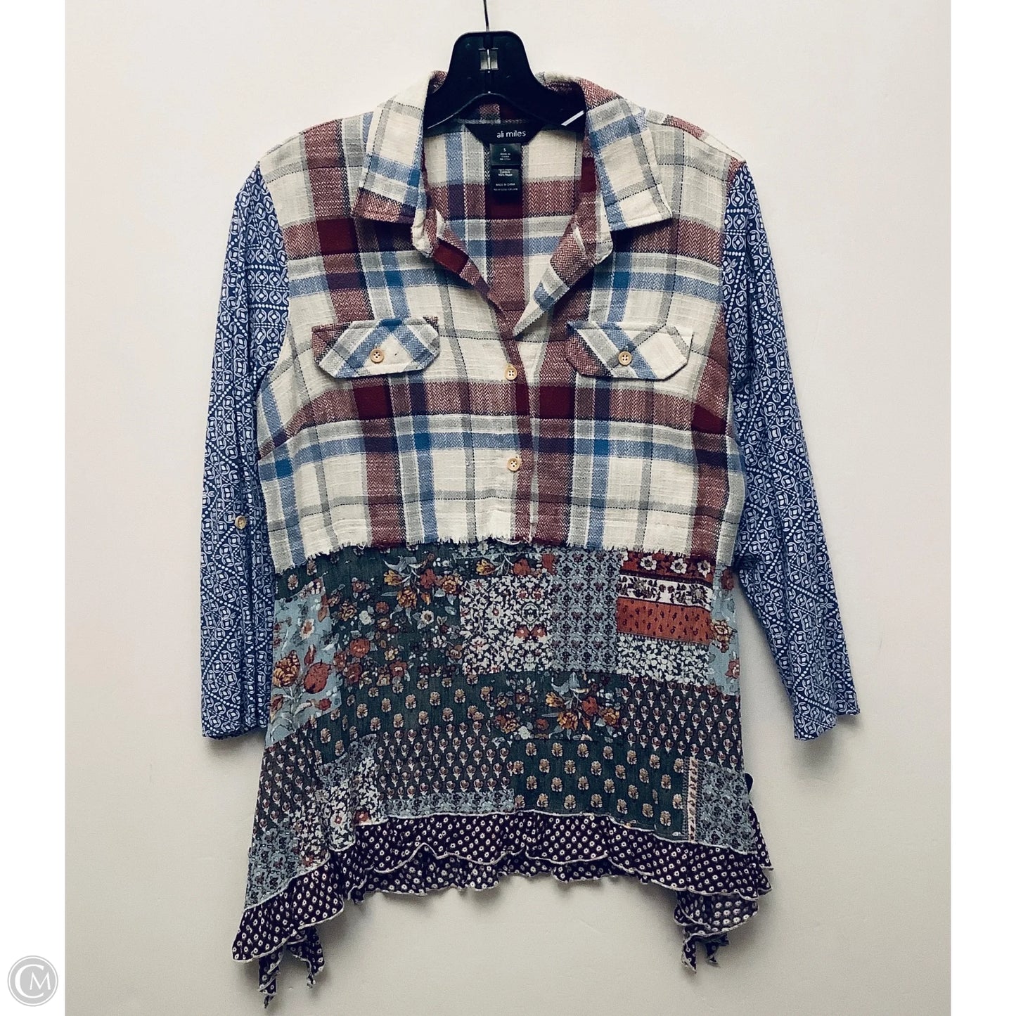 Top Long Sleeve By Ali Miles In Multi-colored, Size: S