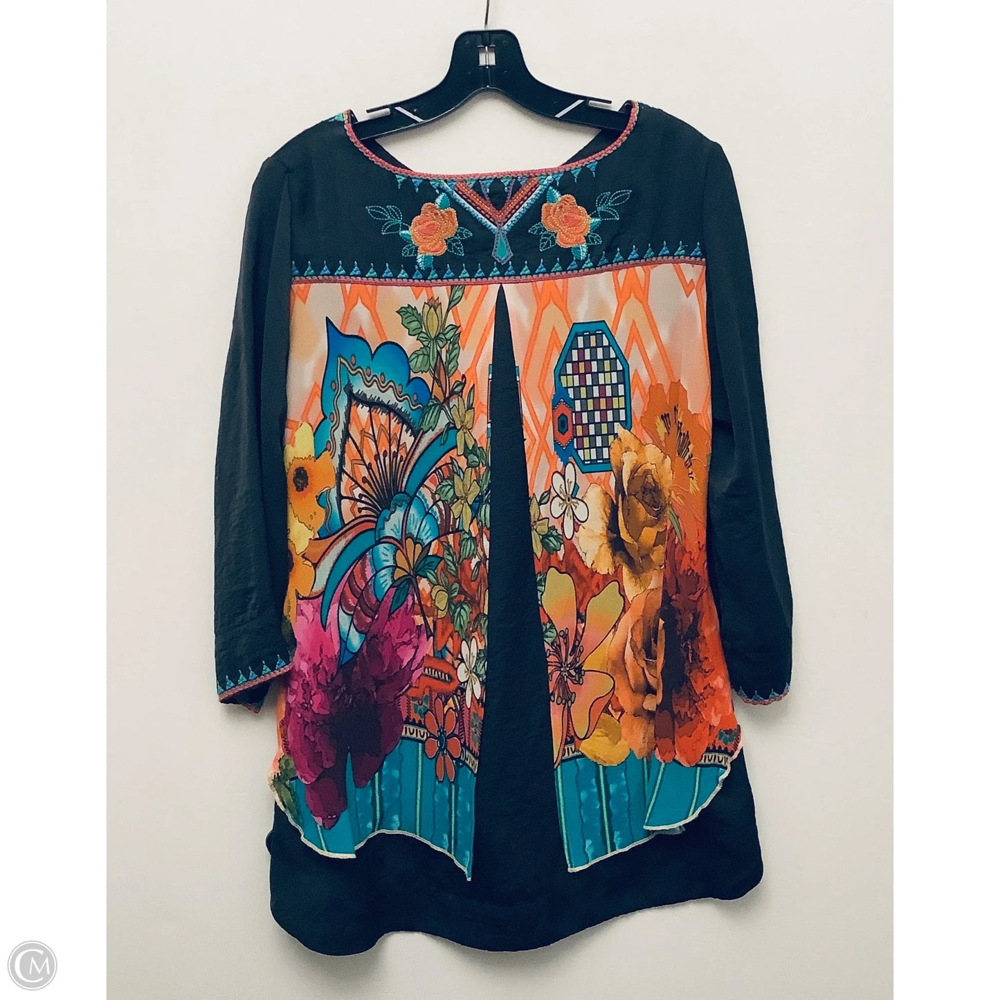 Top Long Sleeve By John Mark In Multi-colored, Size: S