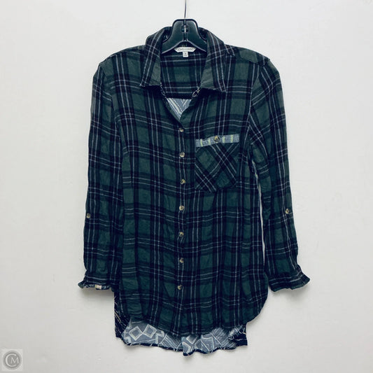 Top Long Sleeve By John Mark In Plaid Pattern, Size: S