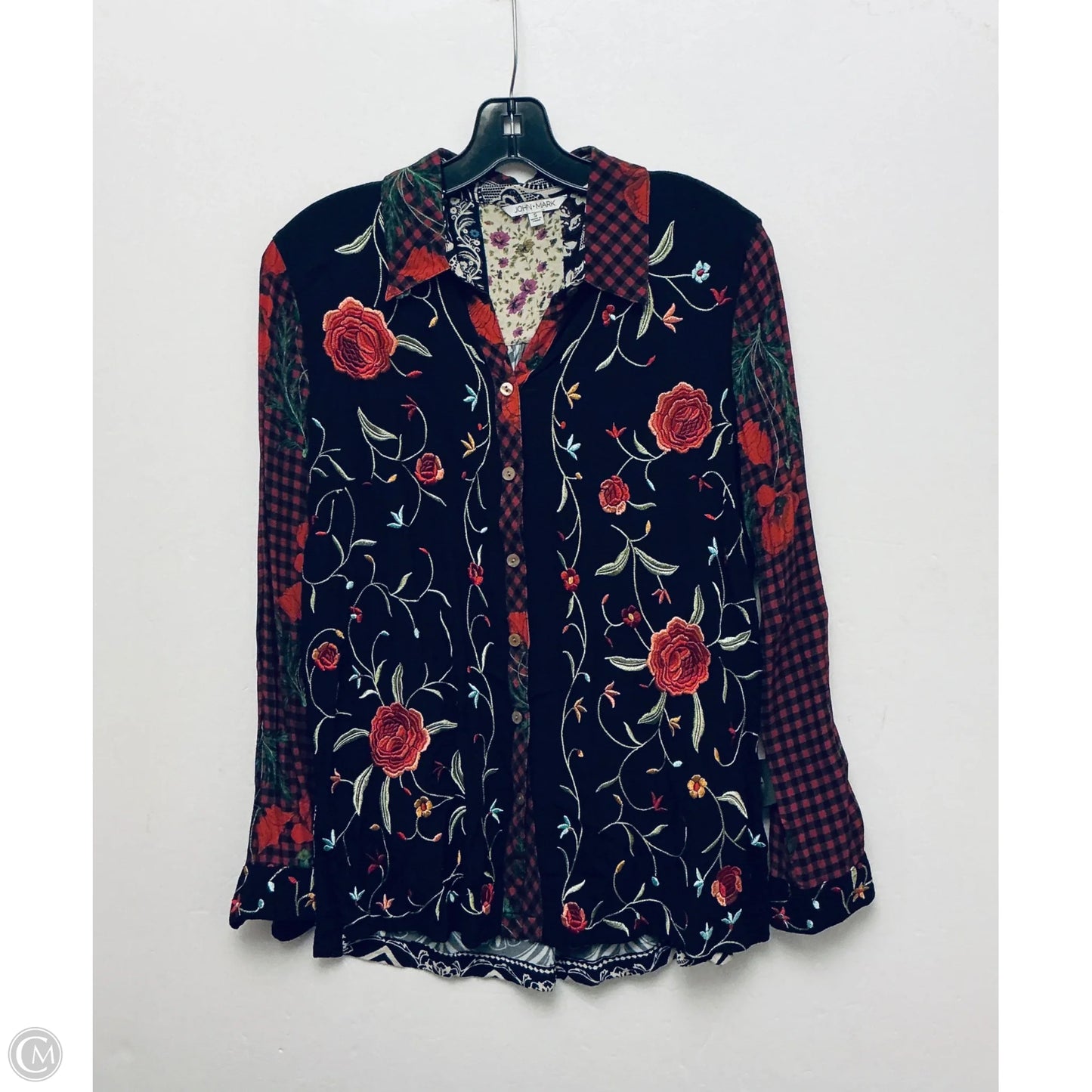 Top Long Sleeve By John Mark In Floral Print, Size: S