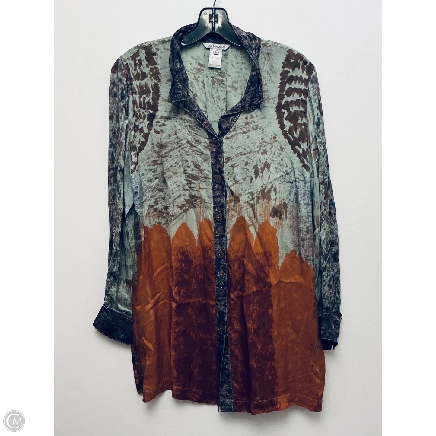 Top Long Sleeve By John Mark In Multi-colored, Size: S