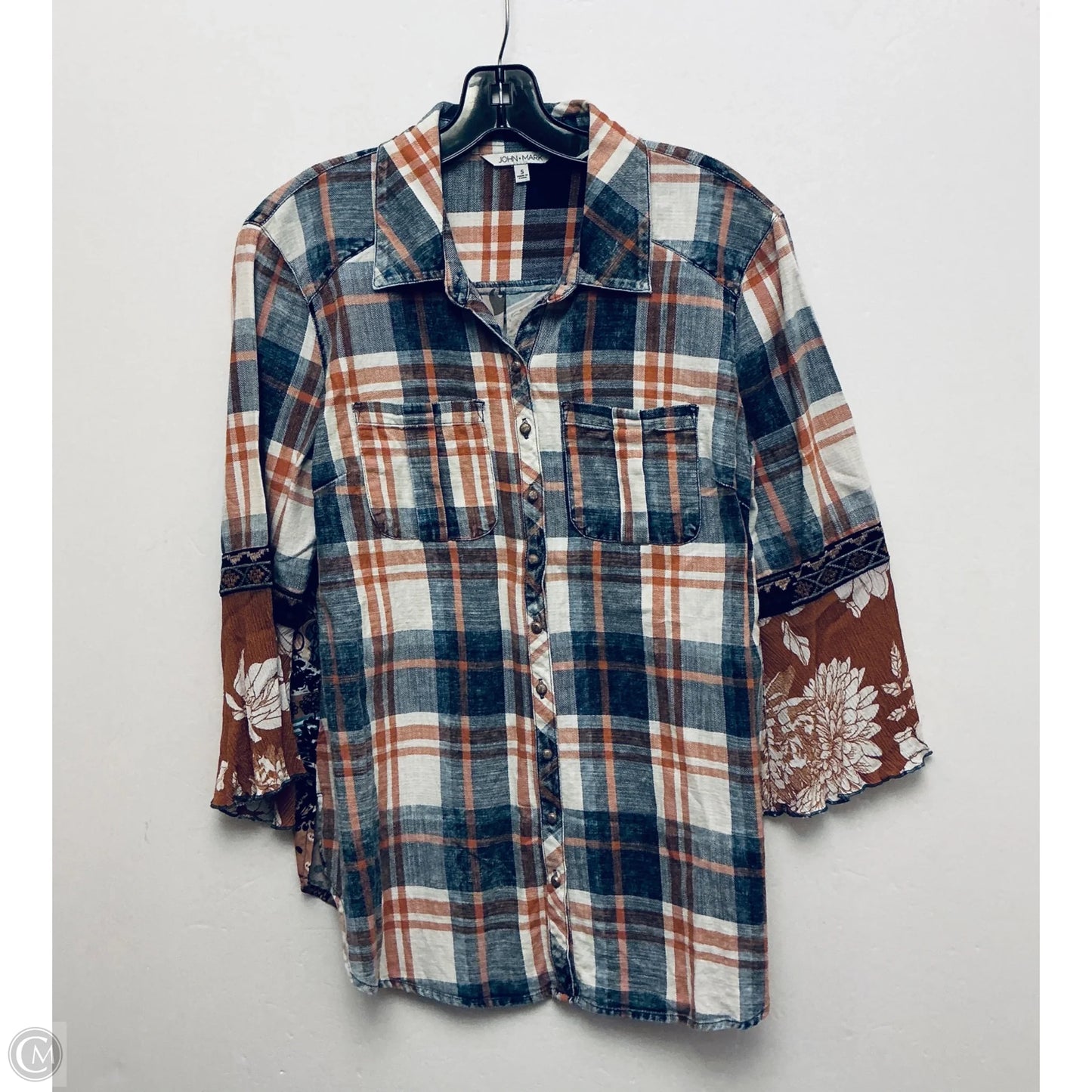 Top Long Sleeve By John Mark In Plaid Pattern, Size: S