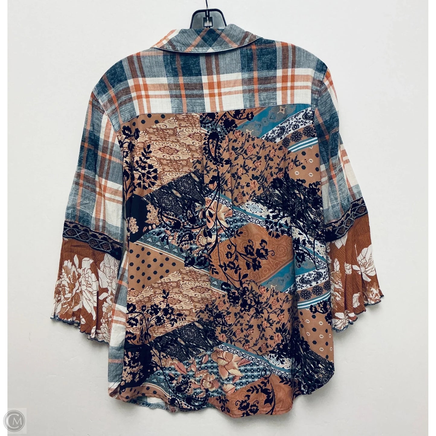 Top Long Sleeve By John Mark In Plaid Pattern, Size: S