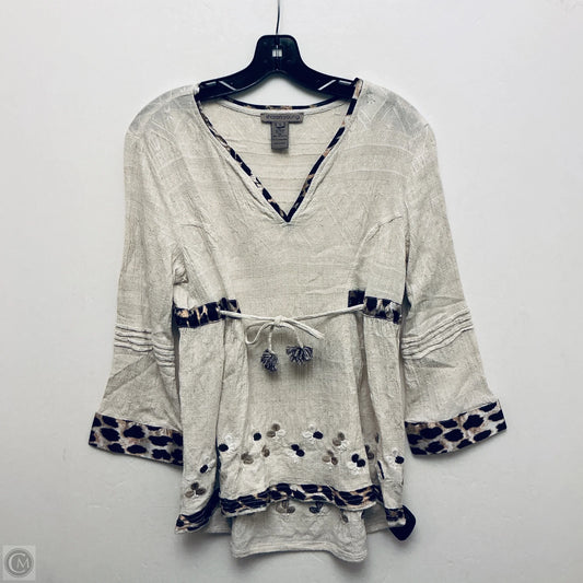 Top Long Sleeve By Sharon Young In Cream, Size: S