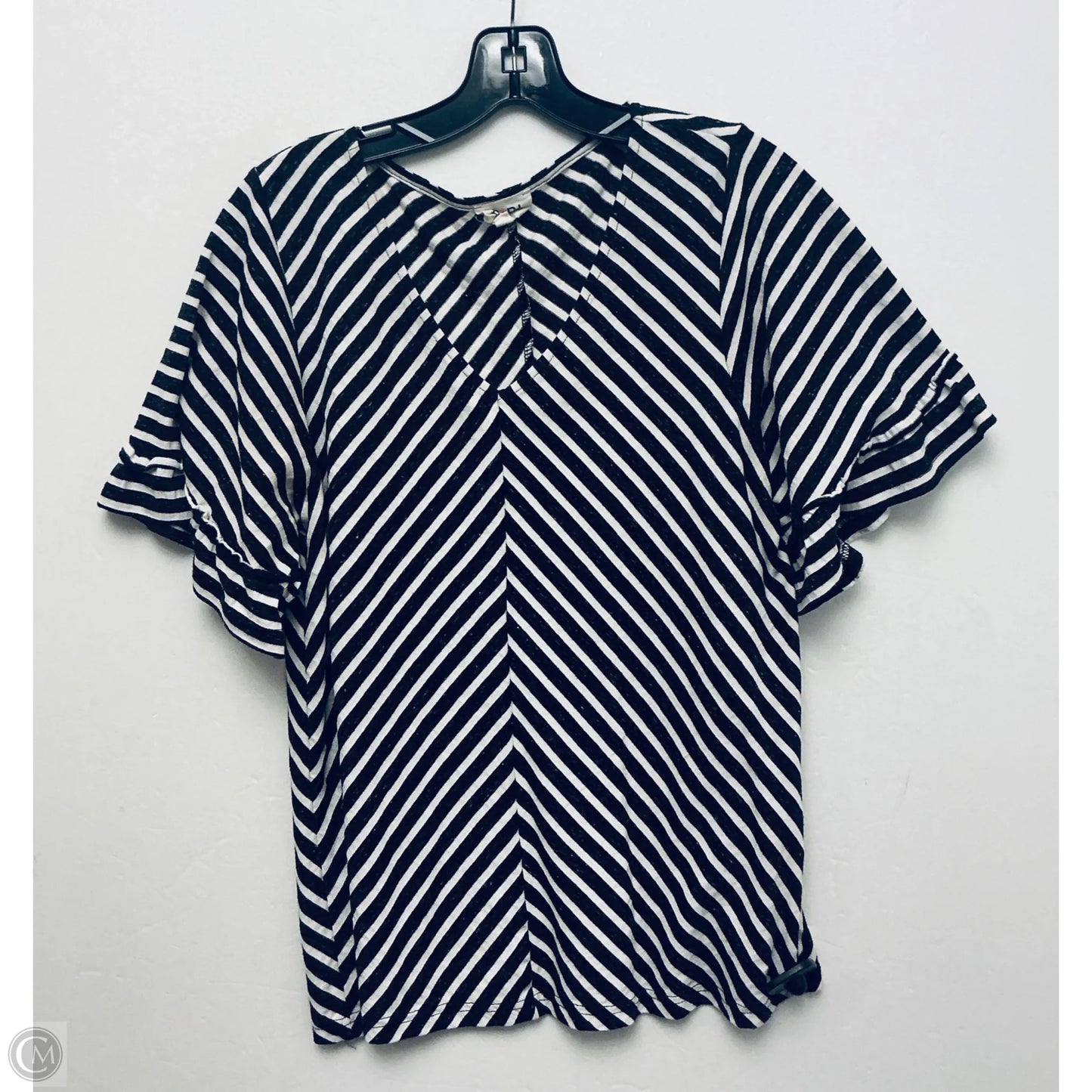 Top Short Sleeve By Bibi In Striped Pattern, Size: S