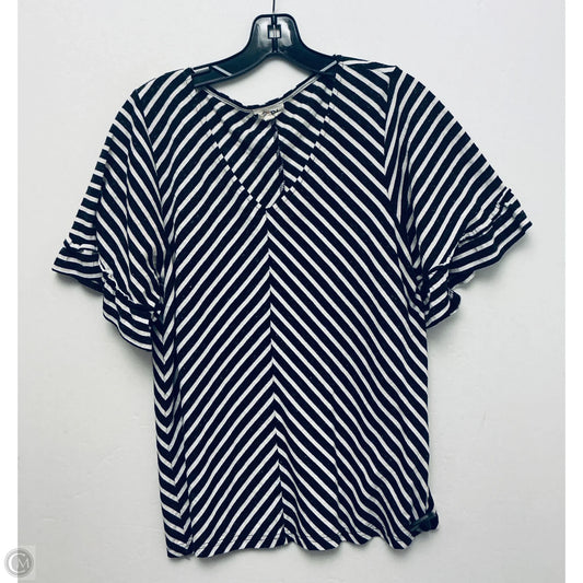 Top Short Sleeve By Bibi In Striped Pattern, Size: S