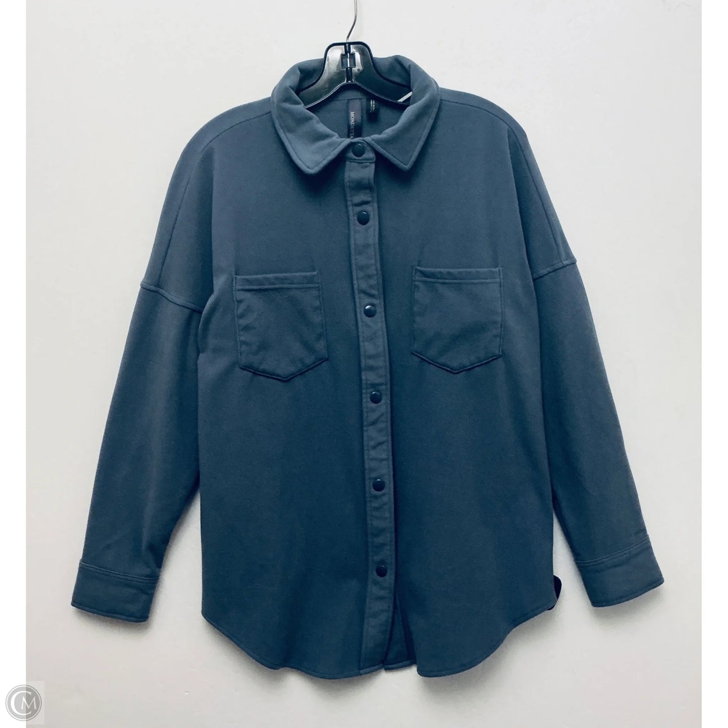 Jacket Shirt By Mondetta In Blue, Size: M