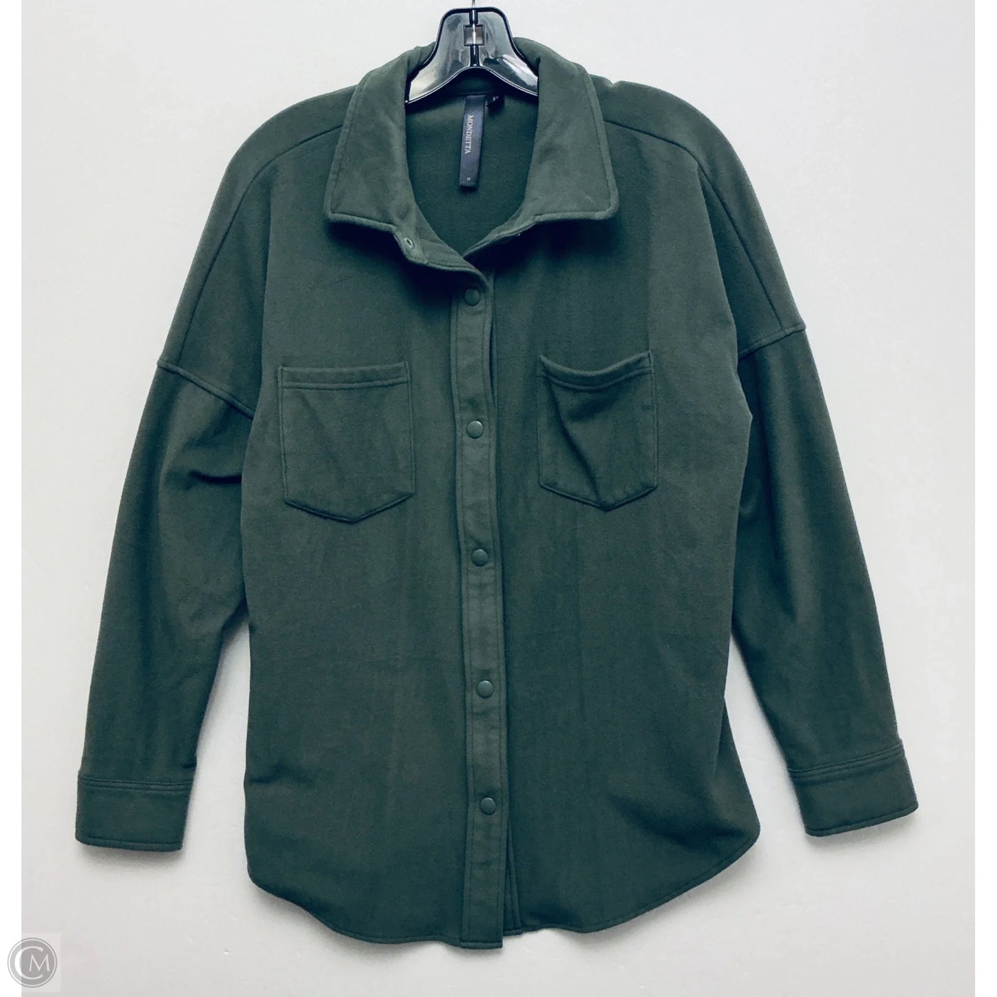 Jacket Shirt By Mondetta In Green, Size: M